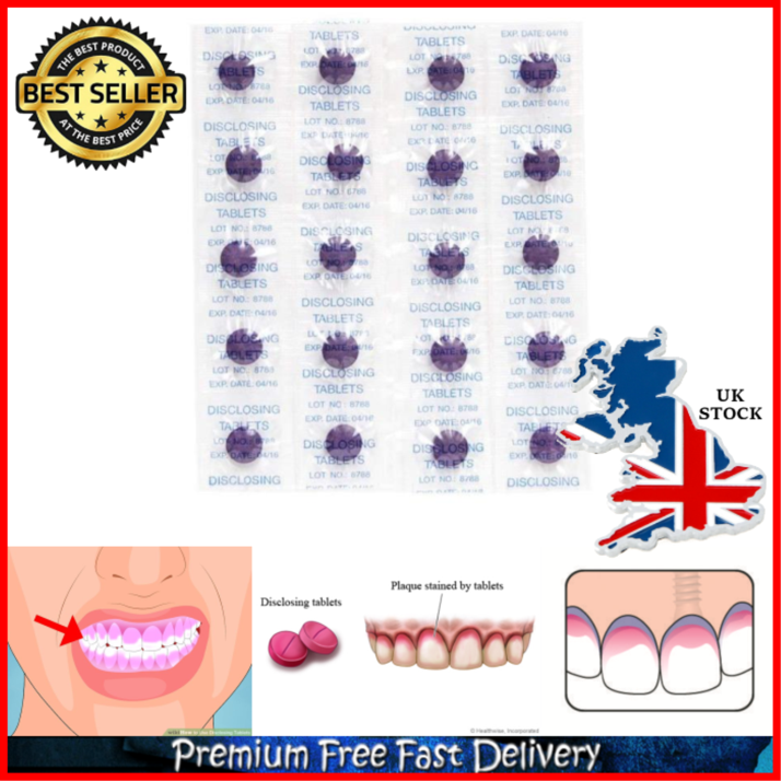 Dental Disclosing Tablets 80 Pieces Two Tone Plaqsearch Chews Shows Teeth Plaque Prezdental 